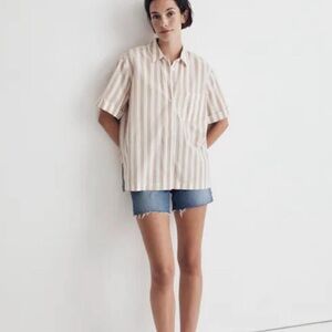 Madewell - oversized straight hem short sleeve shirt / button down